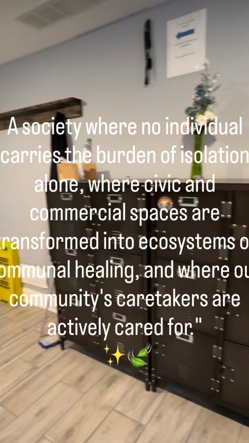 Reel still: a quote about a society where no one carries the burden of isolation alone